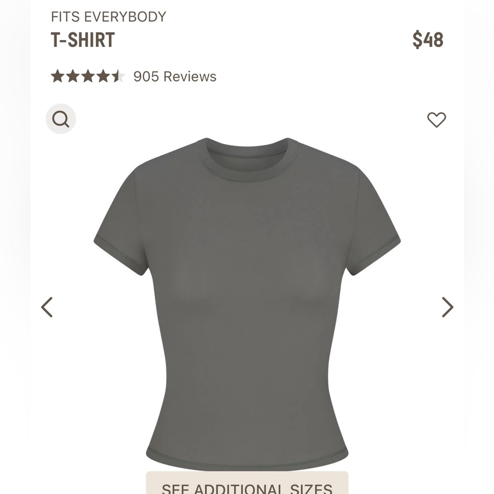NWT Gun Metal Fits Everybody Tee